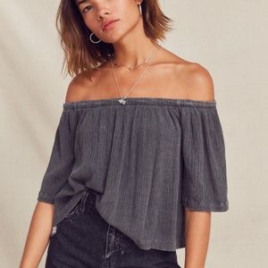 Urban Renewal remade gauzy off-the-shoulder top